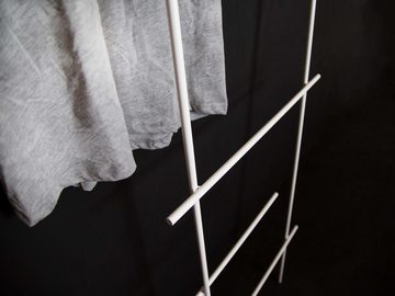 kommod Leiterregal ENDRA, Kleiderleiter, Handtuchleiter – 180 x 60 x 8,5 cm – Metall weiß