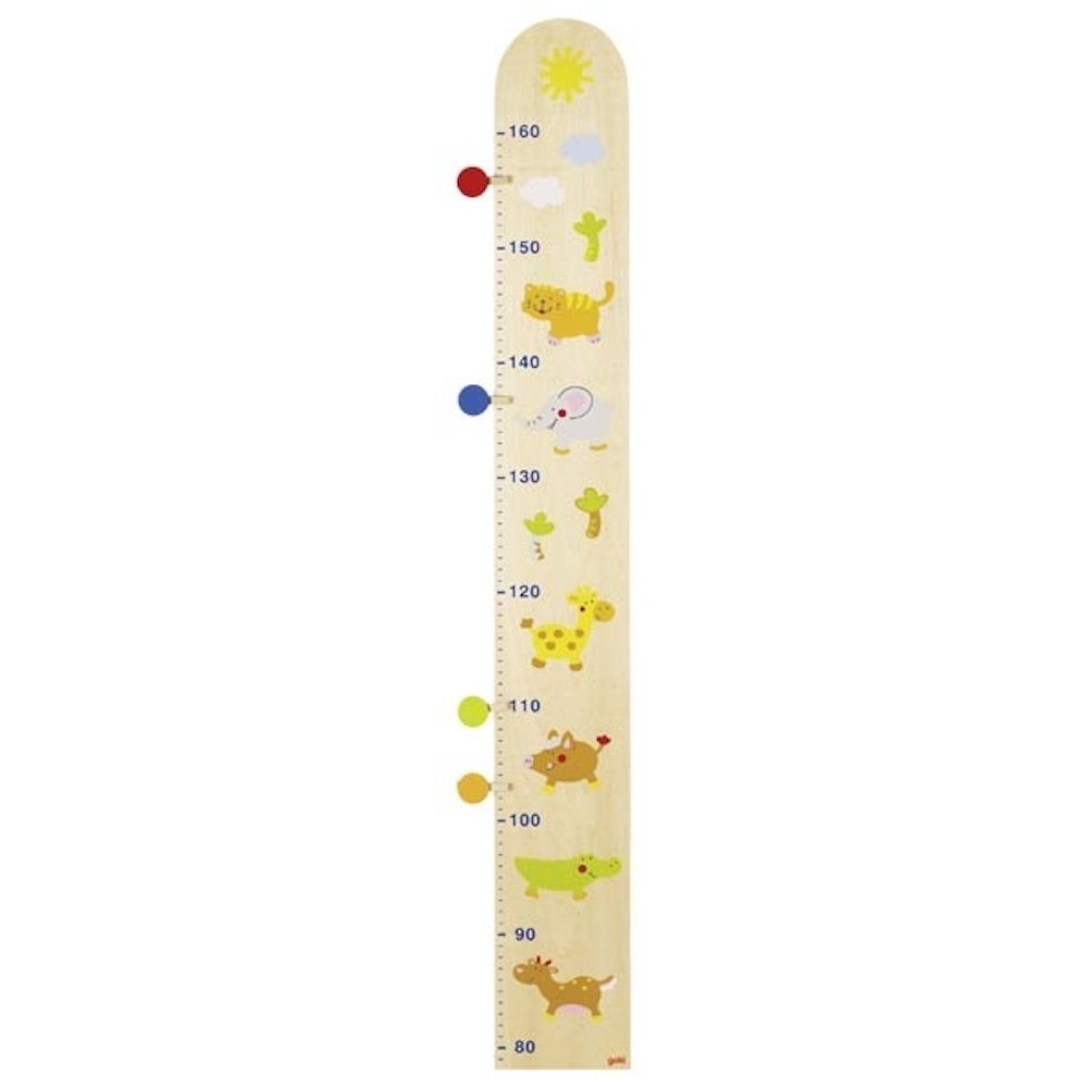 goki Messlatte "Dschungelfreunde" Kindermesslatte Holz Wachstumslatte (Set, 1-tlg., 1), mit Skala bis 160 cm