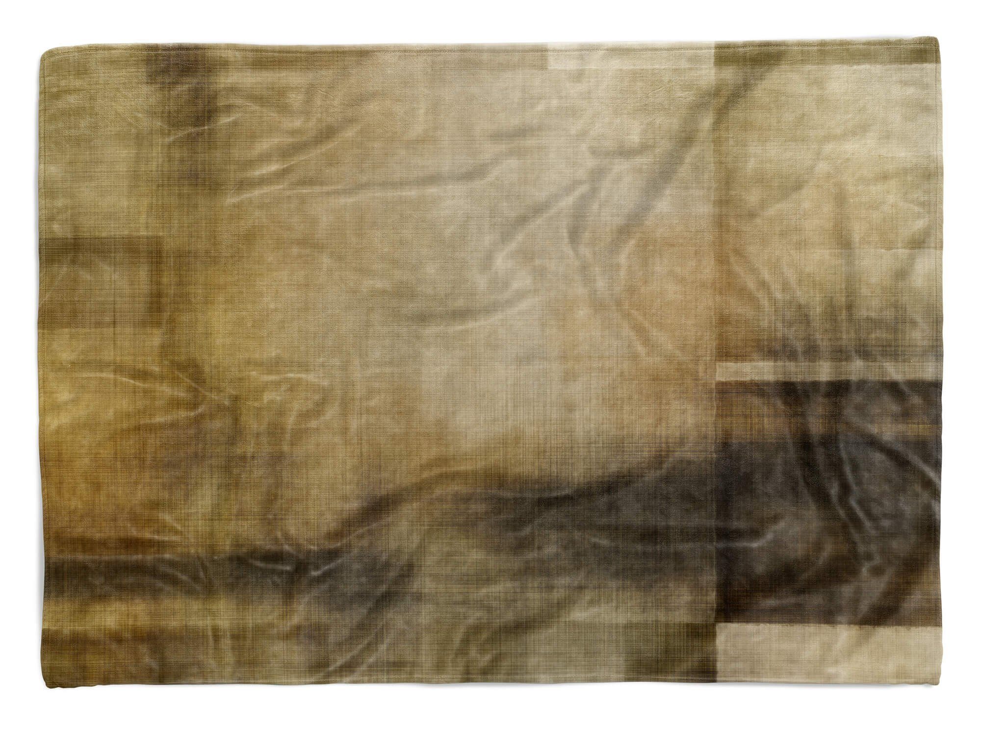 Sinus Art Handtücher Handtuch Strandhandtuch Saunatuch Kuscheldecke mit Fotomotiv Braun Struktur Abstrakt, Baumwolle-Polyester-Mix (1-St), Handtuch