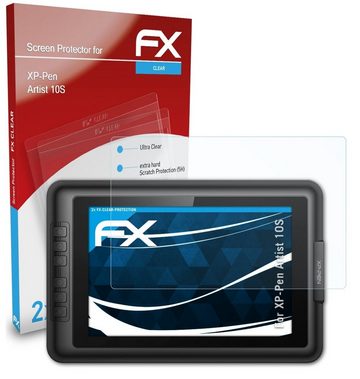 atFoliX Schutzfolie Displayschutz für XP-PEN Artist 10S, (2 Folien), Ultraklar und hartbeschichtet