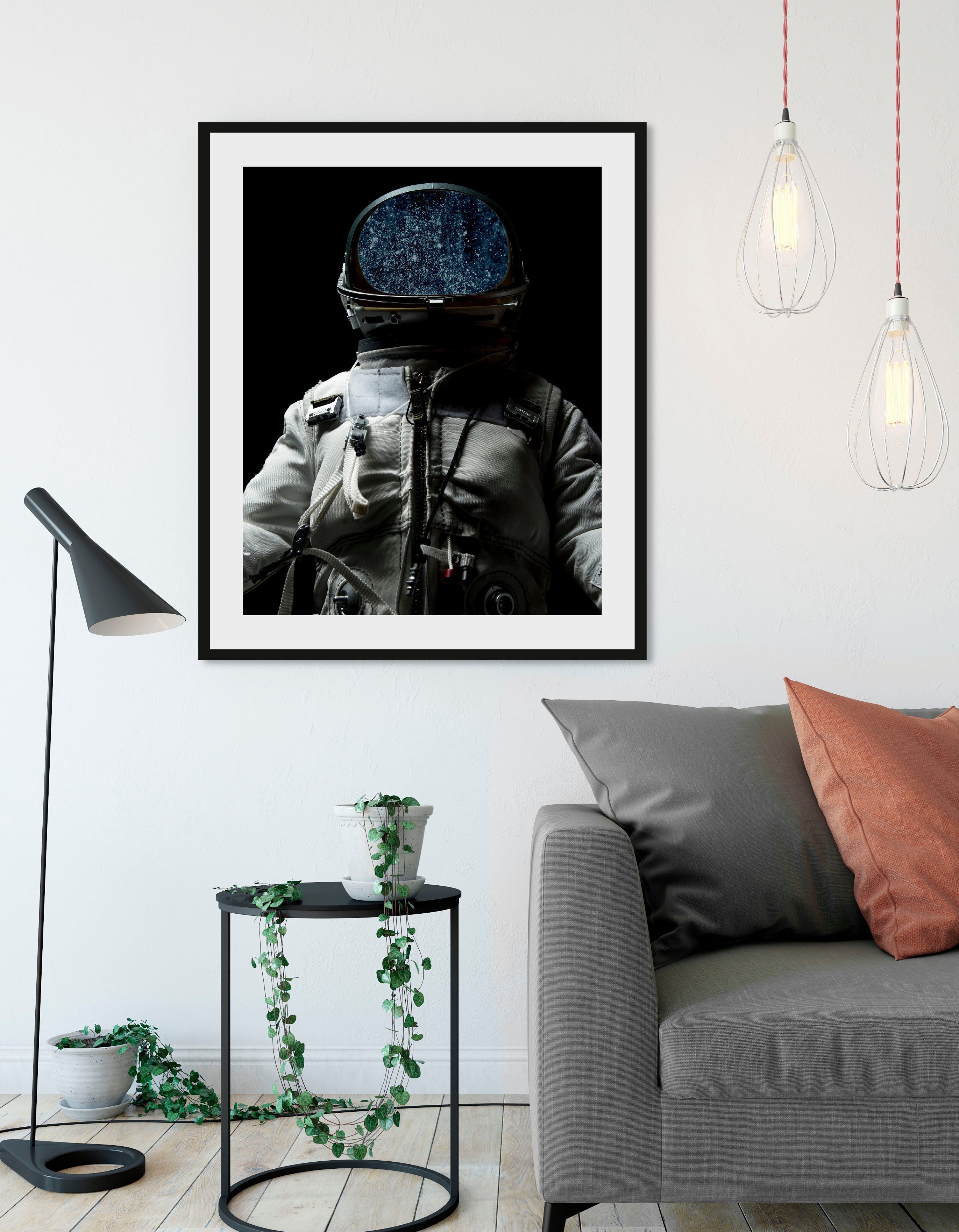 queence Bild Astronaut, Astronaut, Sterne, Weltall & Kosmos, Weltraum (1 St), HD Premium Poster-Druck inkl. Holzrahmen