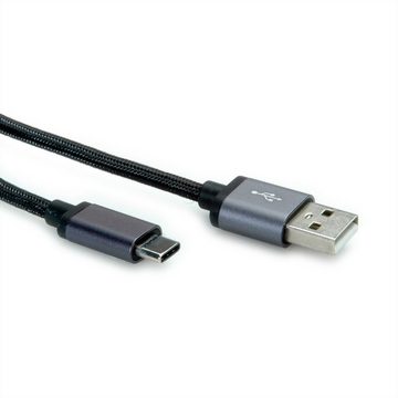 ROLINE USB 2.0 Kabel, Typ C - Typ A, ST/ST USB-Kabel, USB Typ C (USB-C) Männlich (Stecker), USB 2.0 Typ A Männlich (Stecker) (80.0 cm)