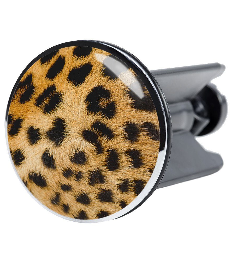 Sanilo Waschbeckenstöpsel Leopardenfell, Ø 4.0 cm, hochwertig, universell, mit Motiv, 100% wasserdicht
