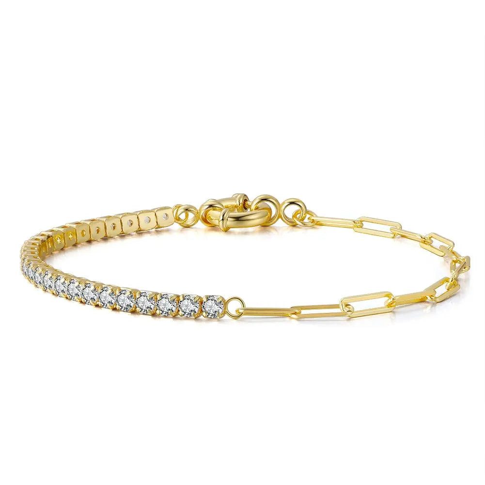 Tennisarmband Suzan Gold® Vergoldetes Tennisarmband aus 925 Silber mit Zirkonia &