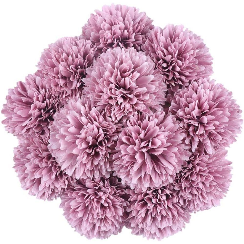 Kunstblume Künstliche Hortensie Blumen,Seide Pompon Kugel, Jormftte Lila