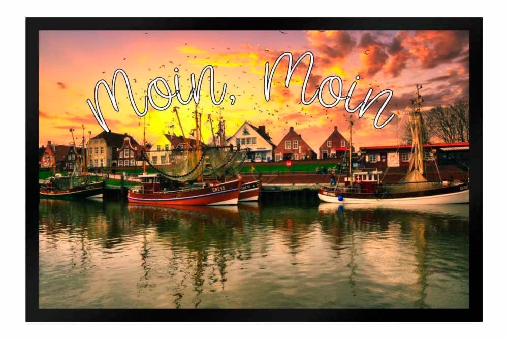 Fußmatte Schmutzfangmatte Moin Hafen Meer Schiffe F503