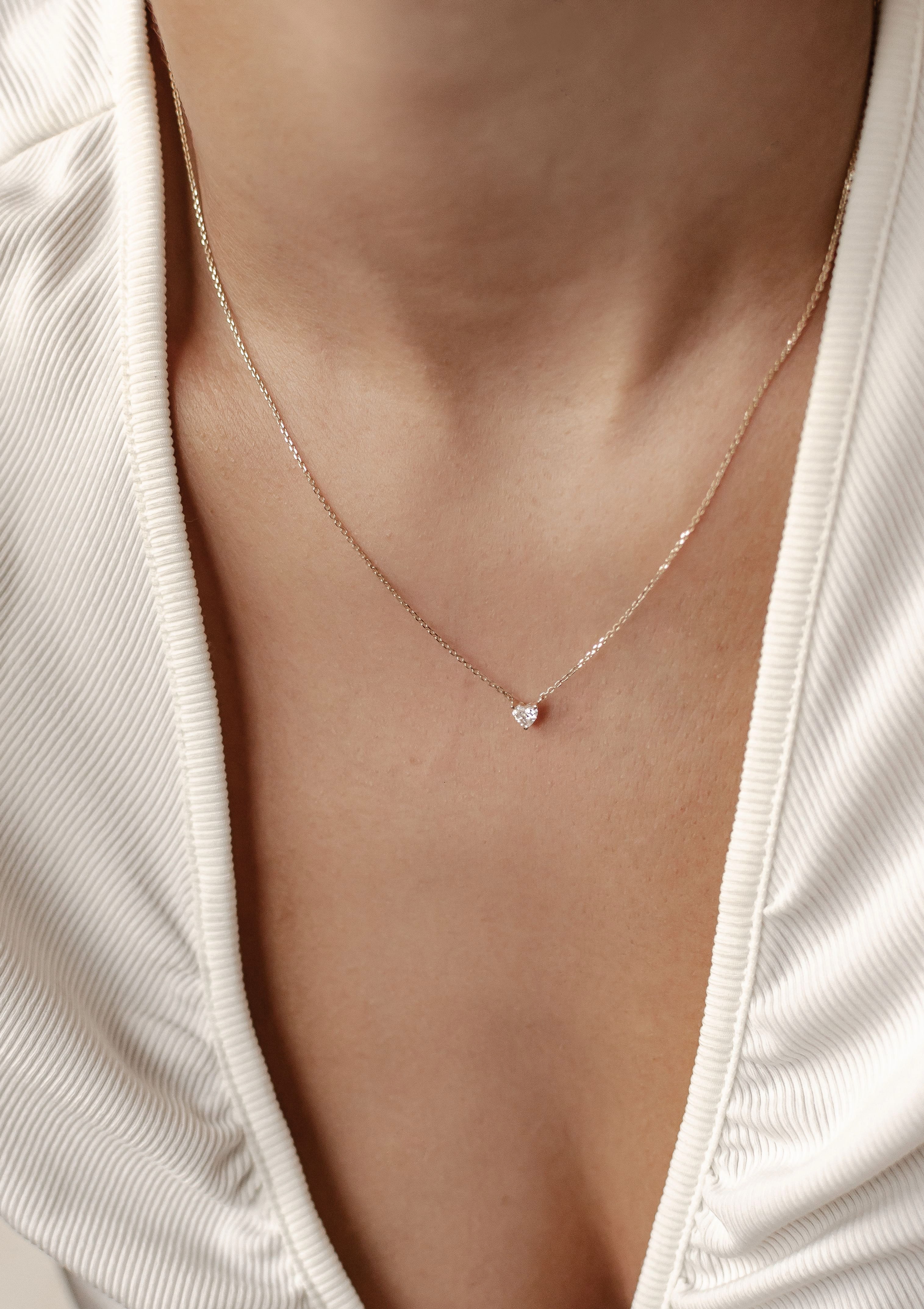 Dear Me Goldkette mit Herz Diamant (0.18 ct / 0.53 ct zur Auswahl), 585er G günstig online kaufen