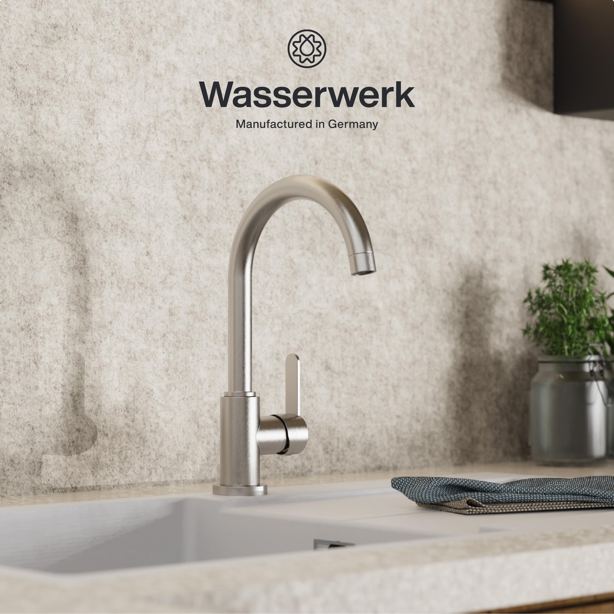 WASSERWERK Spültischarmatur WK 5, Wasserhahn, Küche, Einhebelmischer 360° schwenkbar, Cold-Start-Funkt., geräuscharm