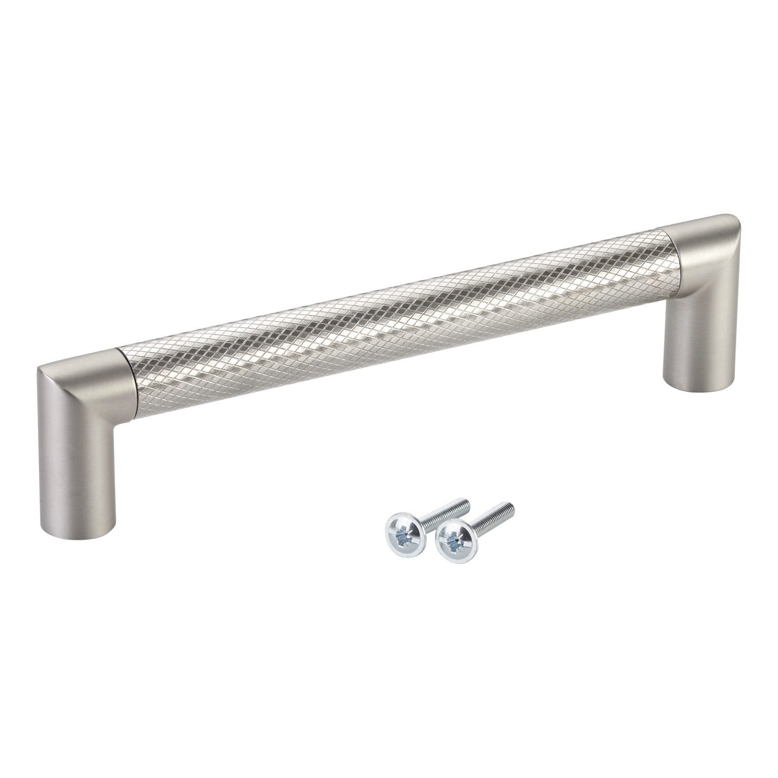 SO-TECH® Möbelgriff Bügelgriff ARNOLD, BA 160 mm - 320 mm, inkl. Schrauben (1-St), BA 160 mm, Edelstahloptik gerändelt, SCHÜCO ALU COMPETENCE