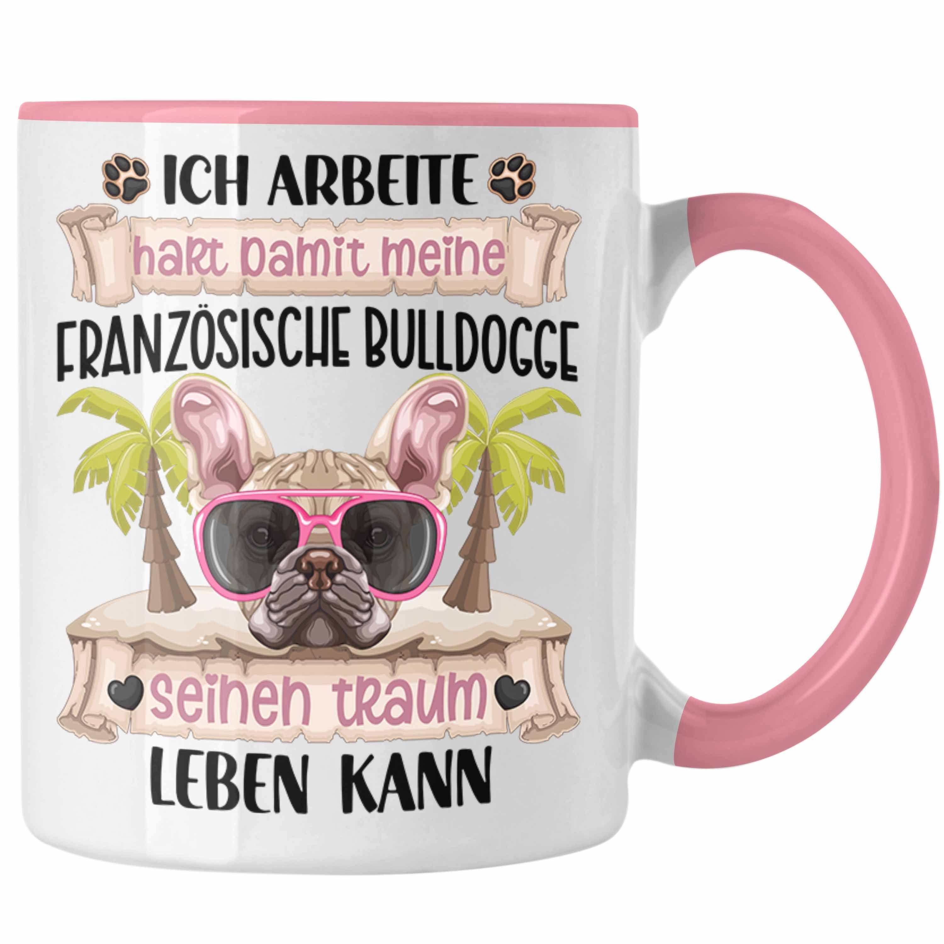 Trendation Tasse Französische Bulldogge Besitzer Geschenk Tasse Lustiger Spruch Französ Rosa