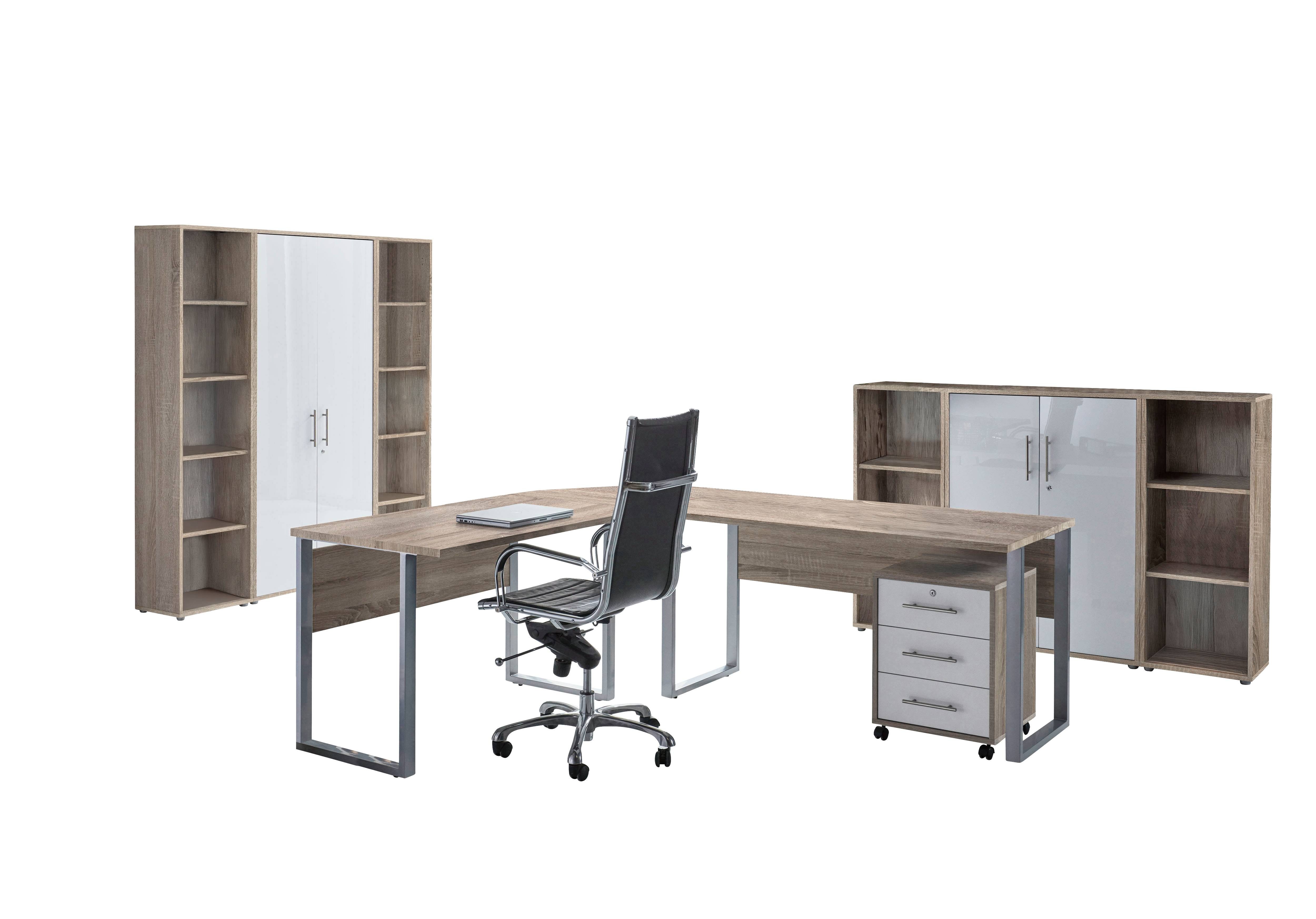 BMG Möbel Büromöbel-Set Office Edition 5, (Büro Set, 8 tlg), Türen abschließbar, Rollcontainer
