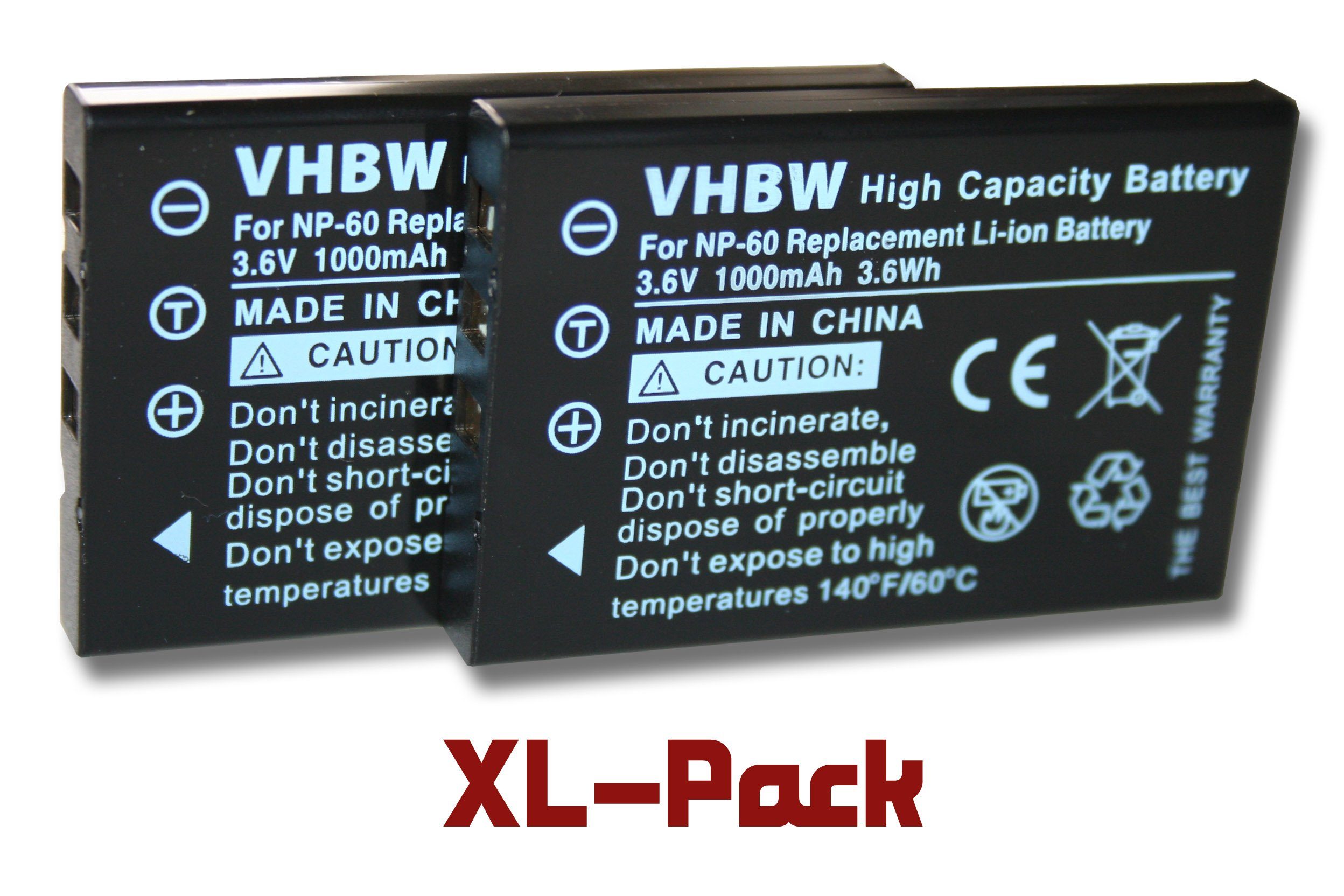 vhbw Kamera-Akku passend HD80, / Li-Ion) HD81, MDV MDV-HD8, Kompakt Camcorder HD81i 1000 HD80i, Odys mAh MDV für MC-HD8000, Foto Slim MC-A8, (1000mAh, 3,6V, MDV Slim Digital MDV