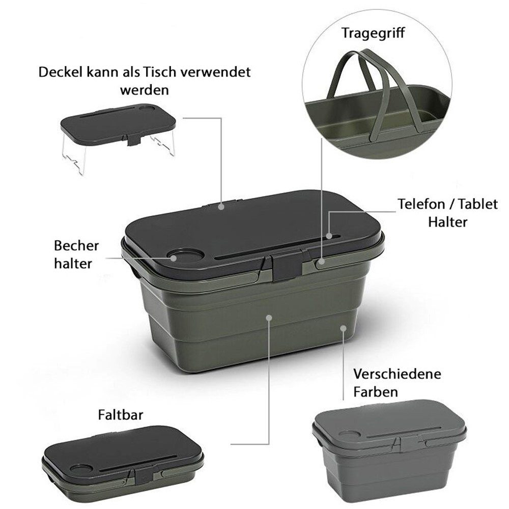 Bituxx Picknickkorb Grizzly Picknick Korb Weiss (MS-18812)