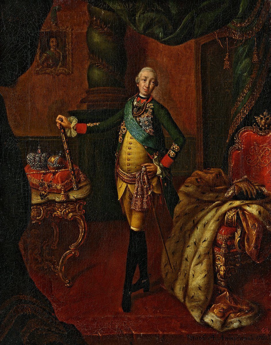 Kunstdruck Portrait of Peter III Alexei Petrowitsch Antropow Adel Krone