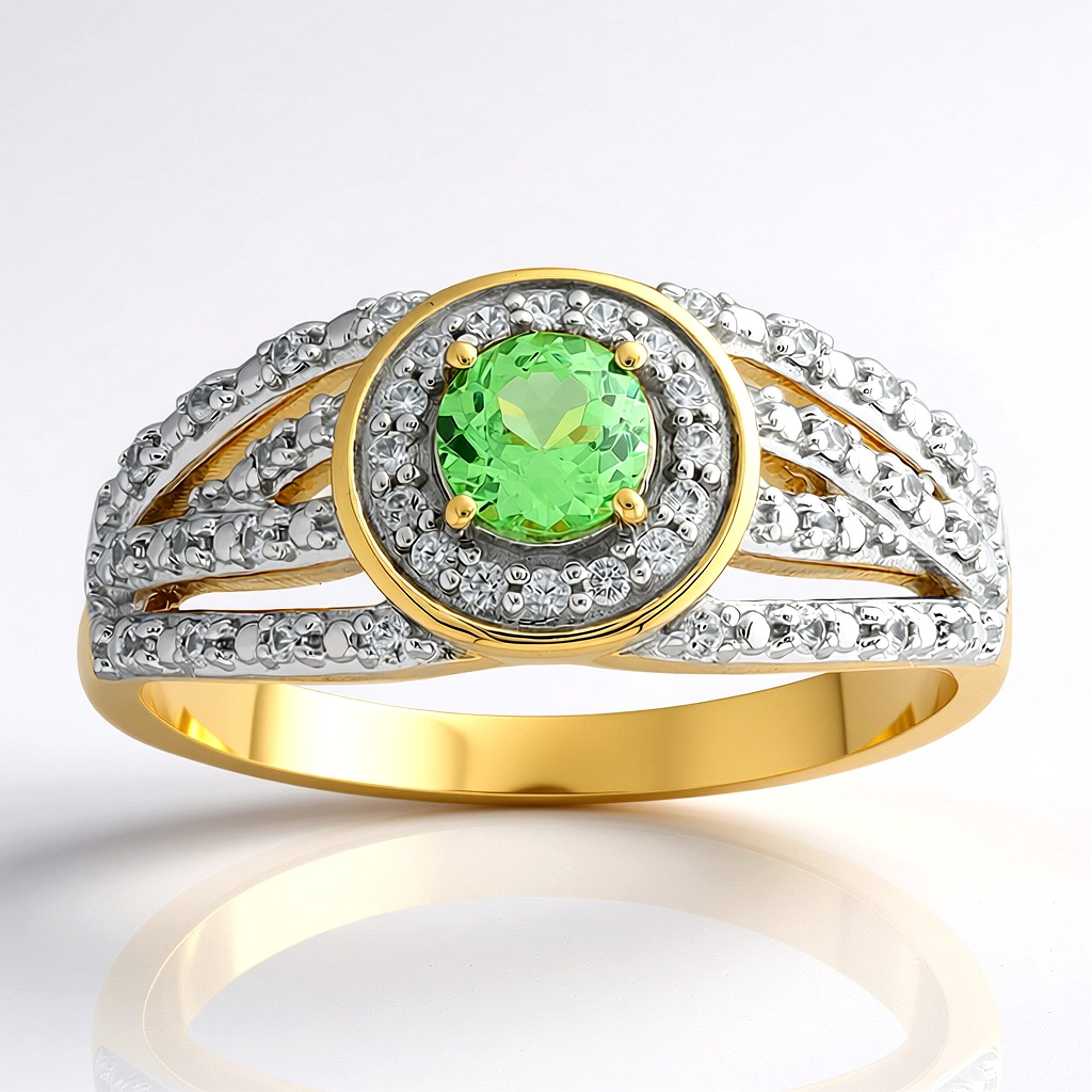 Cavill Goldring Kenia Tsavorit Goldring, 375 Gelbgold (1-tlg)