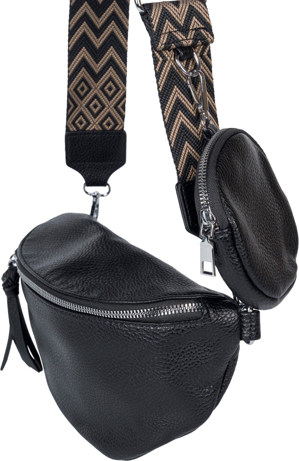 styleBREAKER Umhängetasche 2-Teiliges Set Halbmond Crossbody Bag (1-tlg)