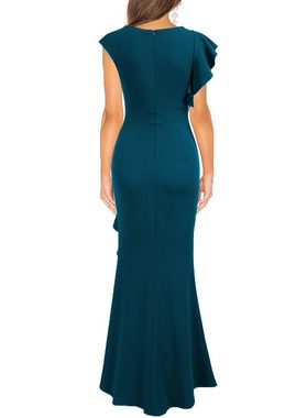 B.X Cocktailkleid Damen Sexy Rüschen Side Split, figurbetontes Kleid, Abend-langes Kleid Sommerkleid,Maxikleid,Minikleid,Einfarbig,Anmut