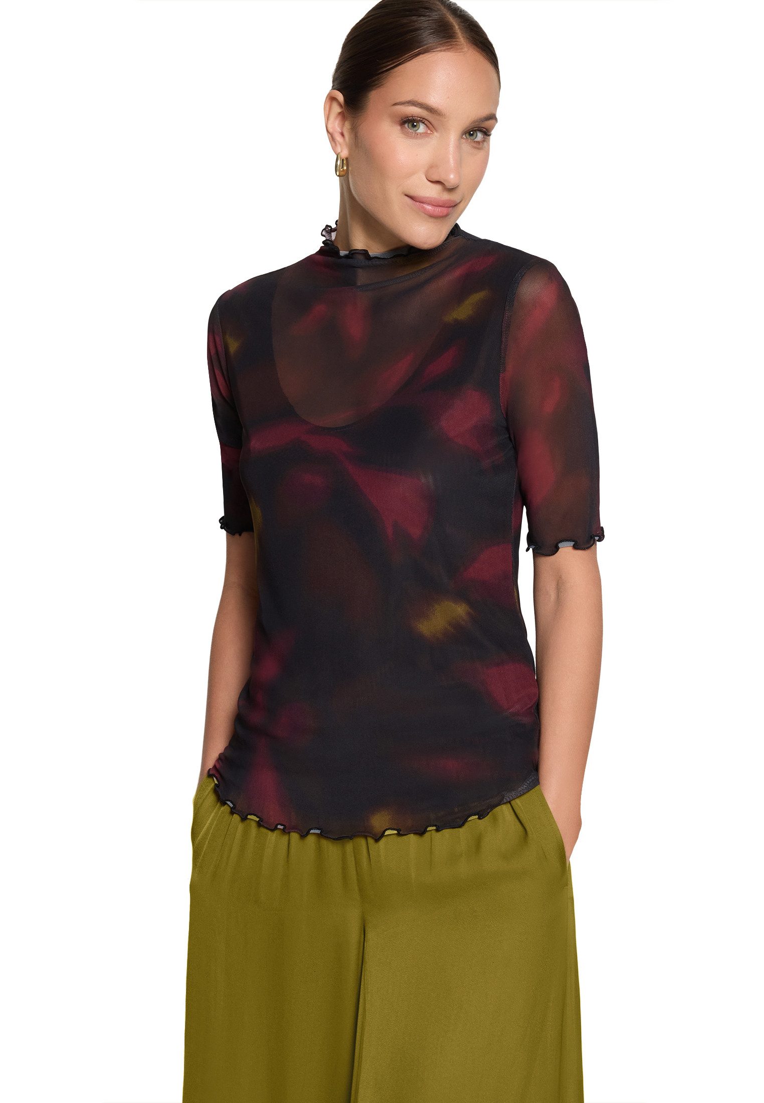 Kurzarmshirt Damen mit Muster
