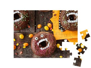puzzleYOU Puzzle Gruselige Halloween-Donuts, 48 Puzzleteile, puzzleYOU-Kollektionen Festtage