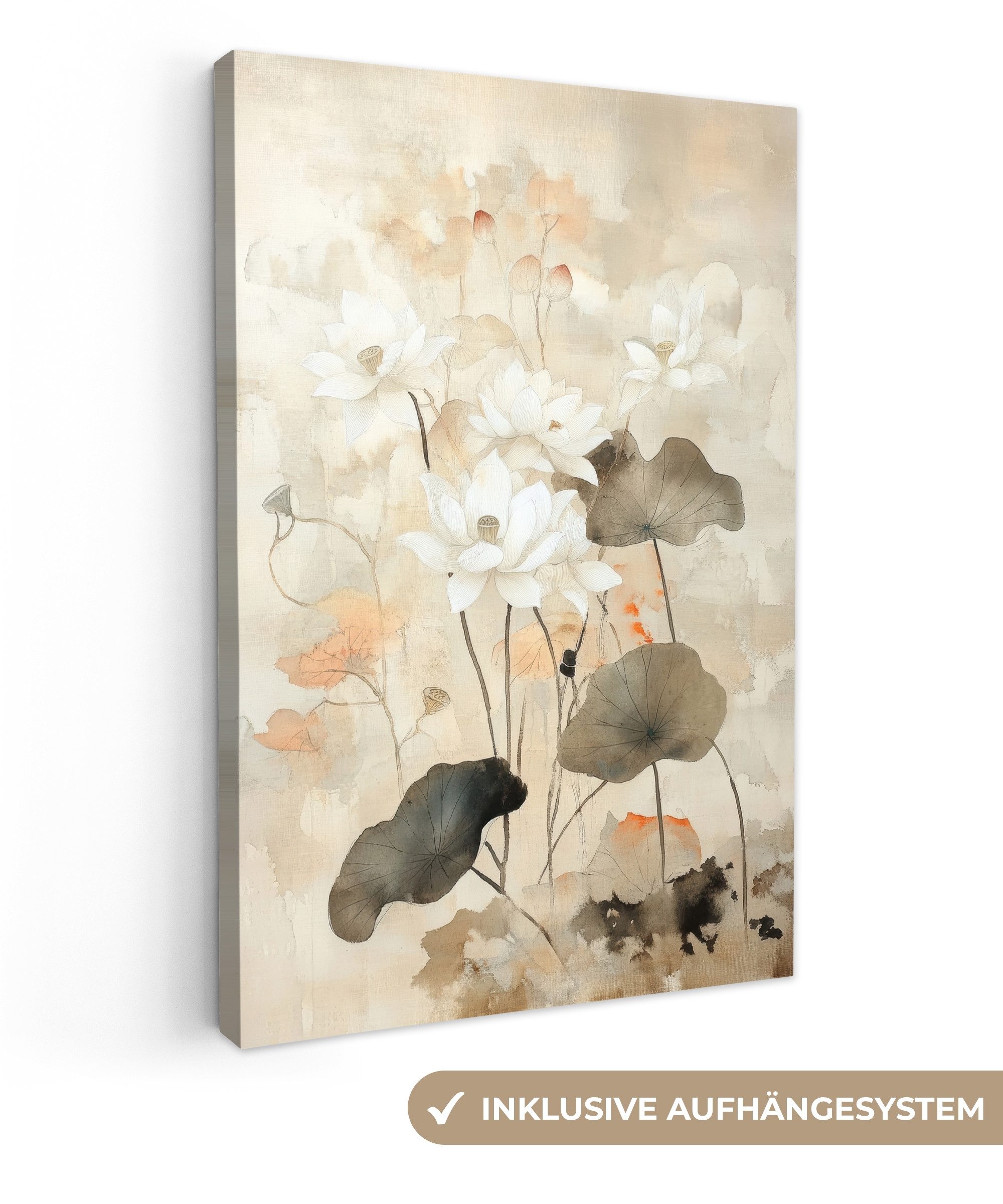 OneMillionCanvasses® Leinwandbild Blumen - Japandi - günstig online kaufen