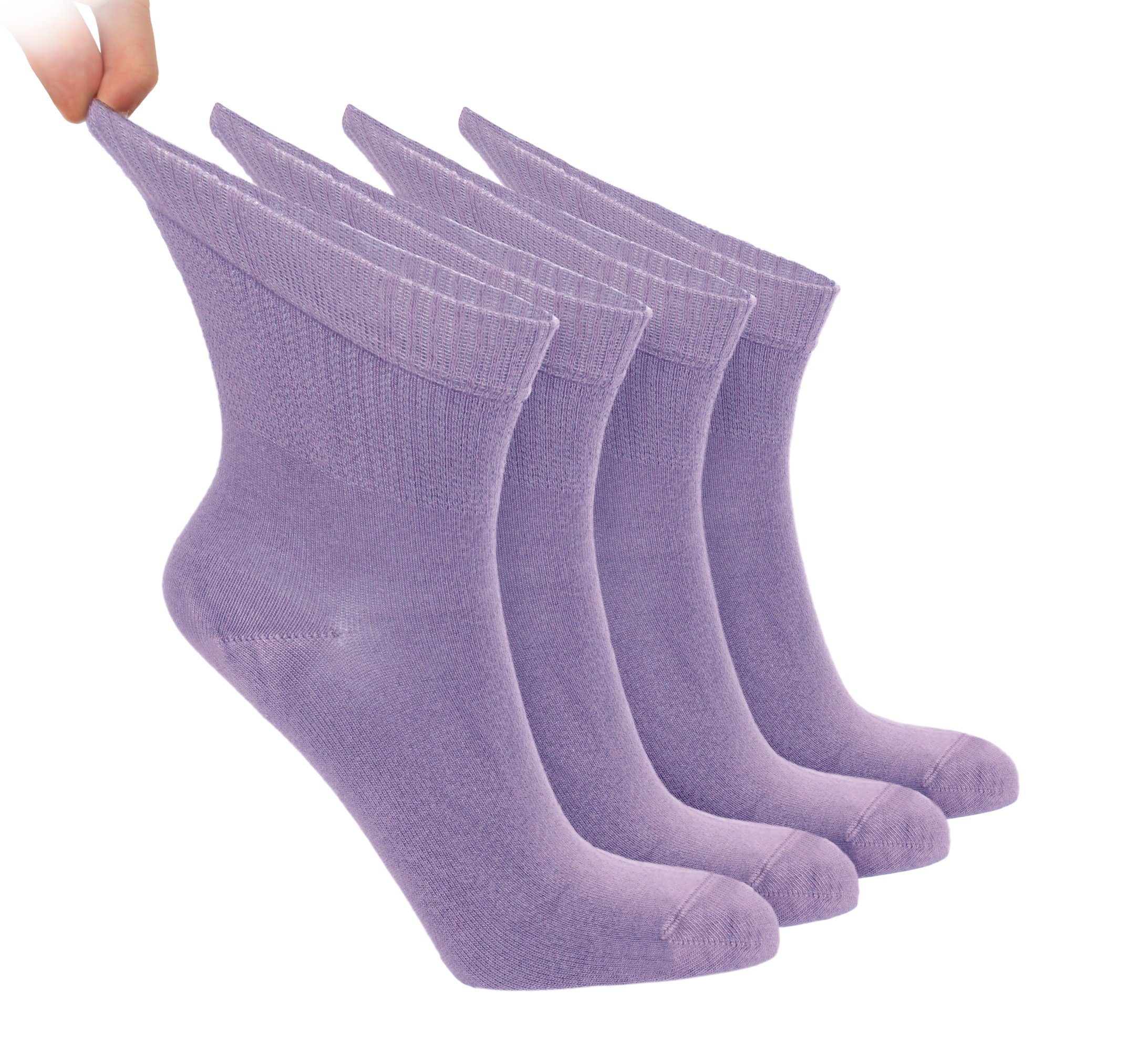 NoblesBox Diabetikersocken Damensocken Weich und Dünne, (Beutel, 4 Paar) Bambussocken