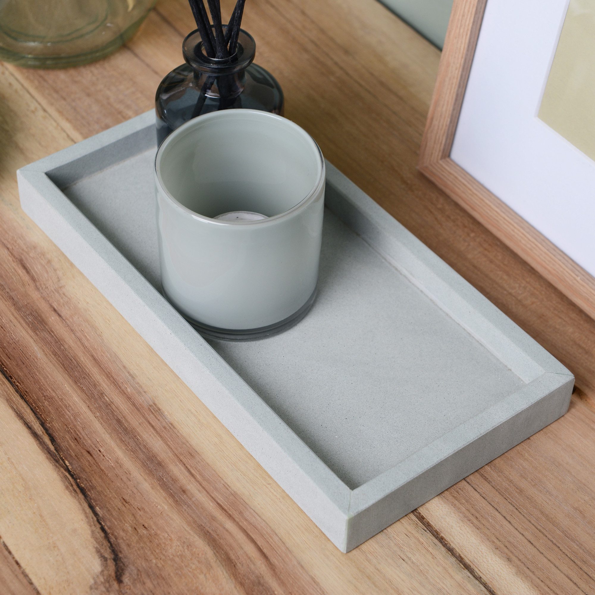 wohnfreuden Dekoschüssel Sandstein Tablett 24 x 12 cm, 30853