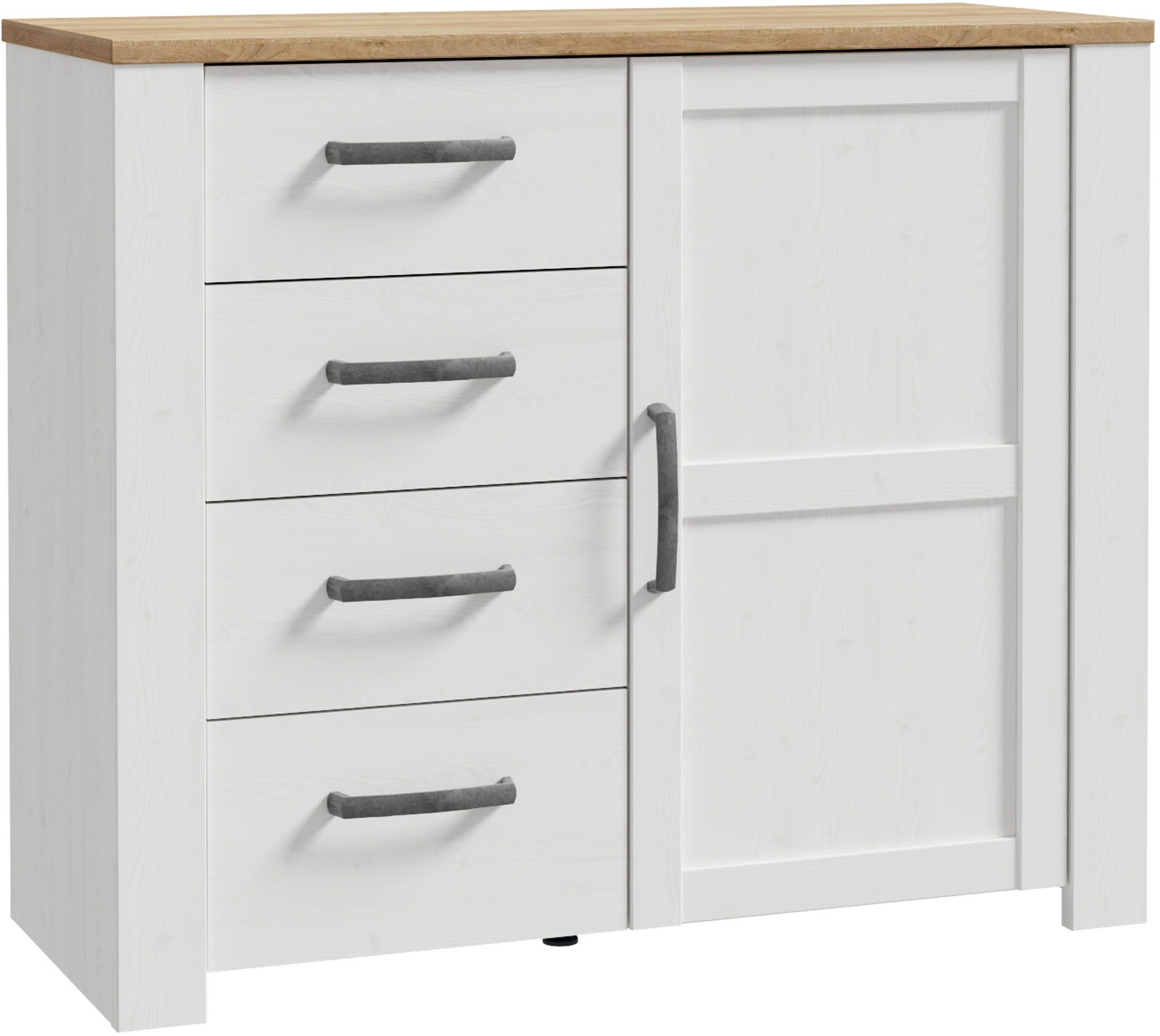 FORTE Kommode, B/H/T 101,4/87/42 cm, Soft Close, 4 Schubkästen