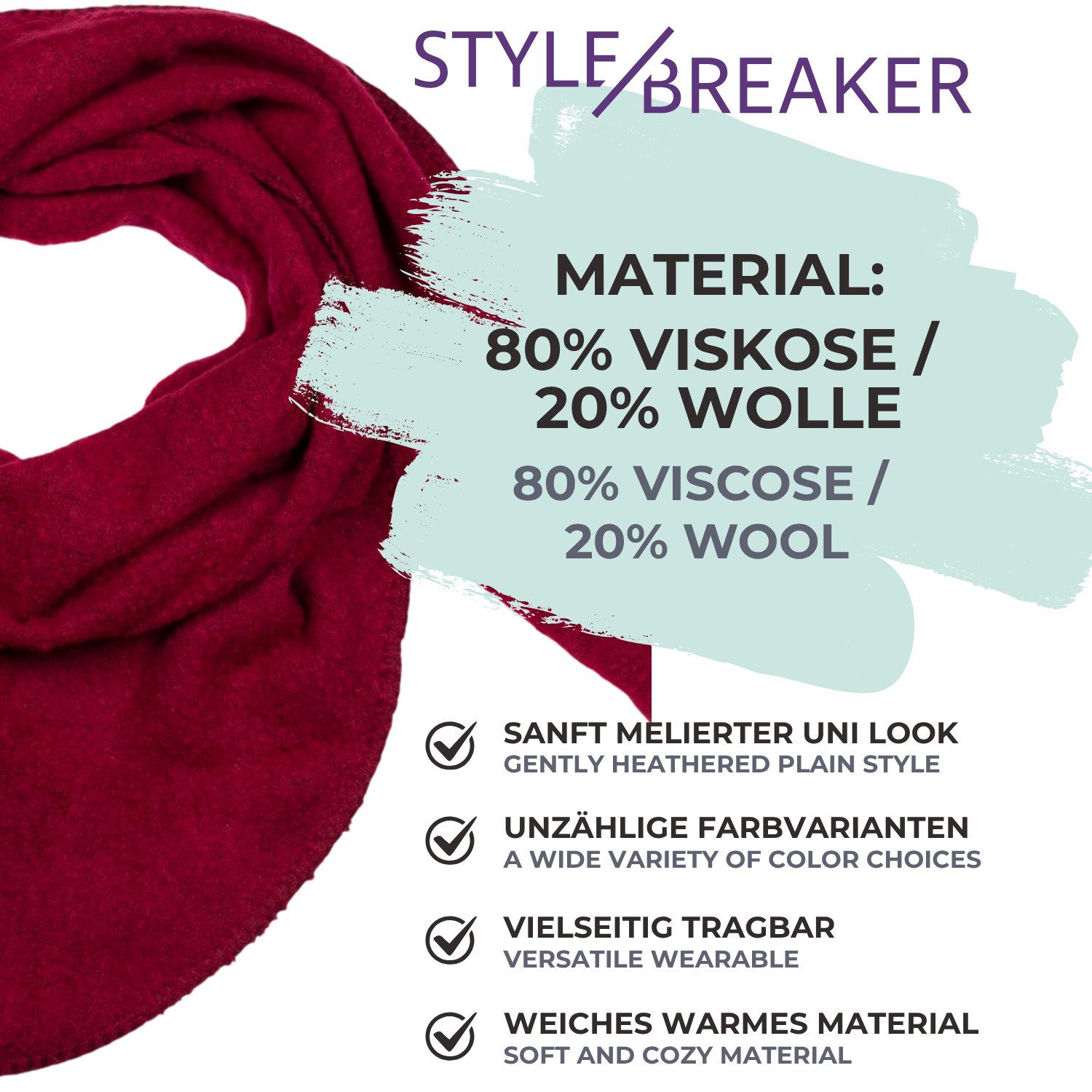 styleBREAKER Dreieckstuch Strick Dreiecktuch meliert, (1-St)