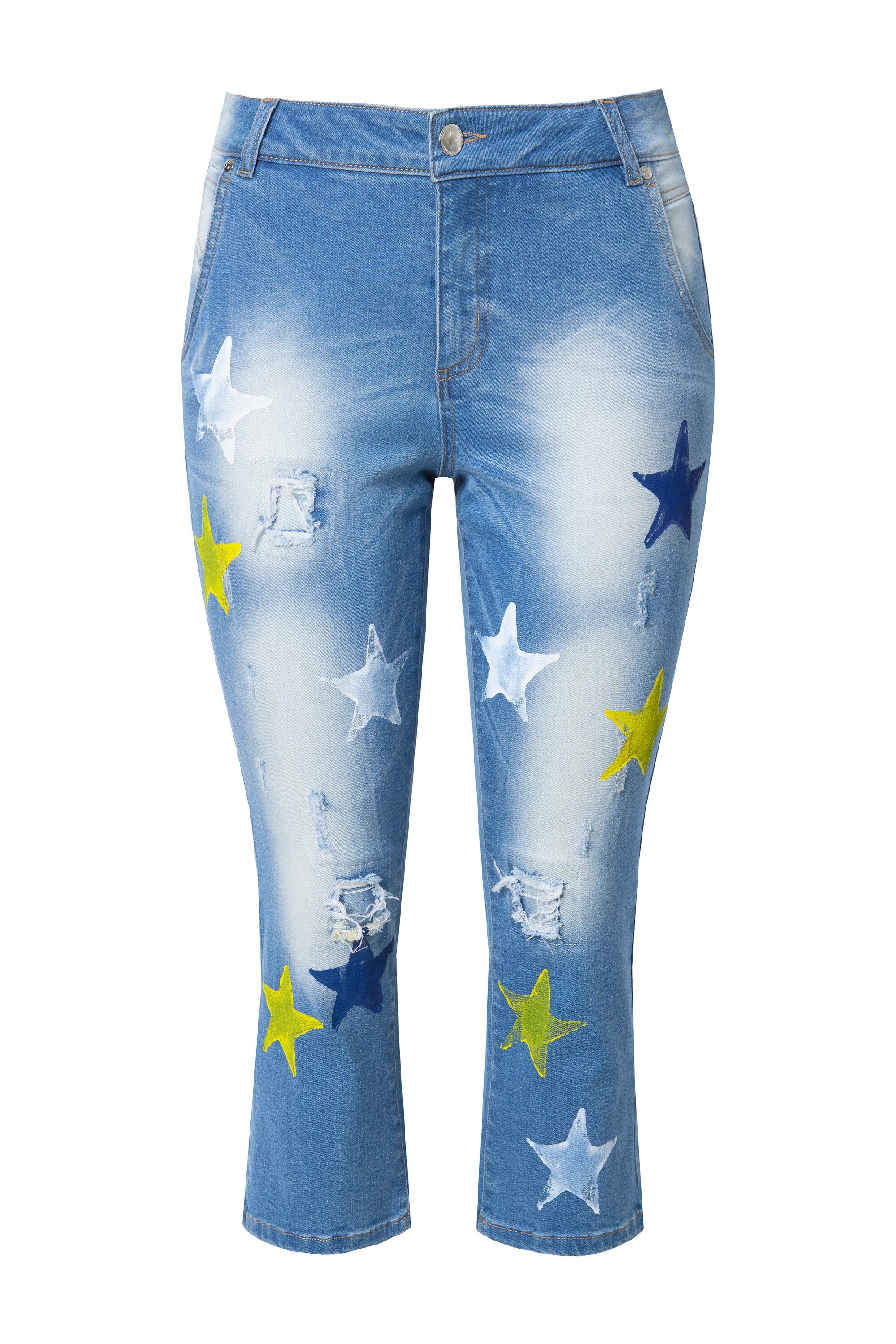 Regular-fit-Jeans Jeans Straight Fit farbige Sterne 5-Pocket