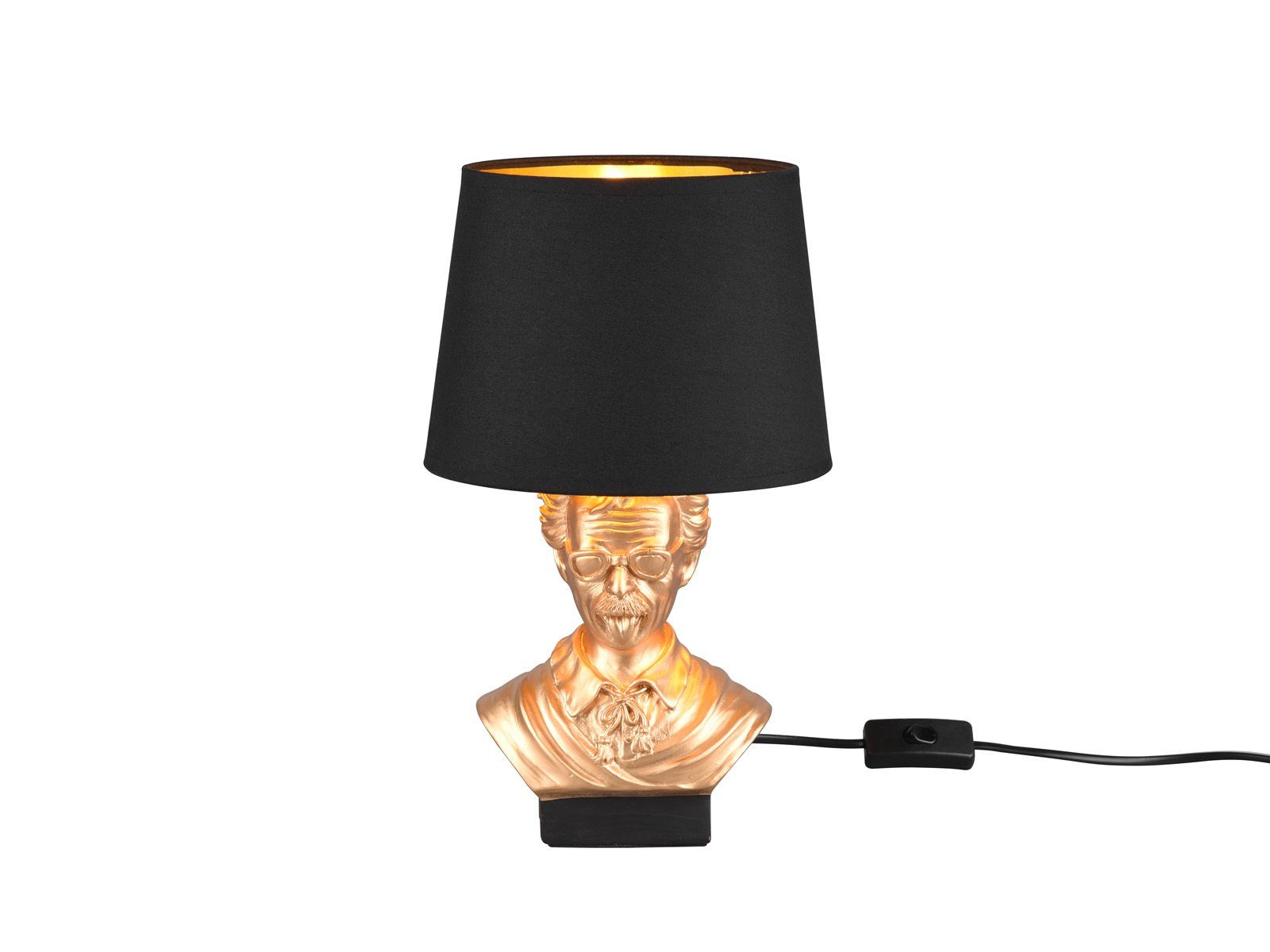 Designer-lampe meineWunschleuchte für Gold, Fensterbank wechselbar, Nachttischlampe, Dimmfunktion, coole Warmweiß, Schwarz H LED ausgefallene Schwarz-Gold 36cm LED