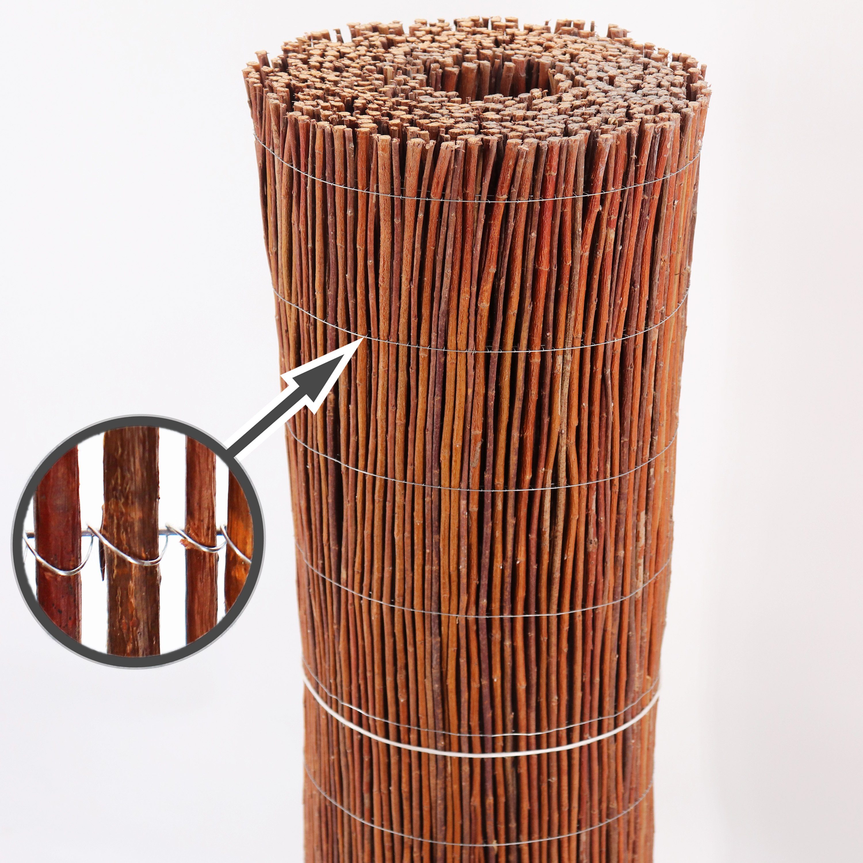 Aquagart Weidenzaun Aquagart Weidenmatte 25m x 150 cm I Sichtschutzmatte aus Weiden, (1-St)
