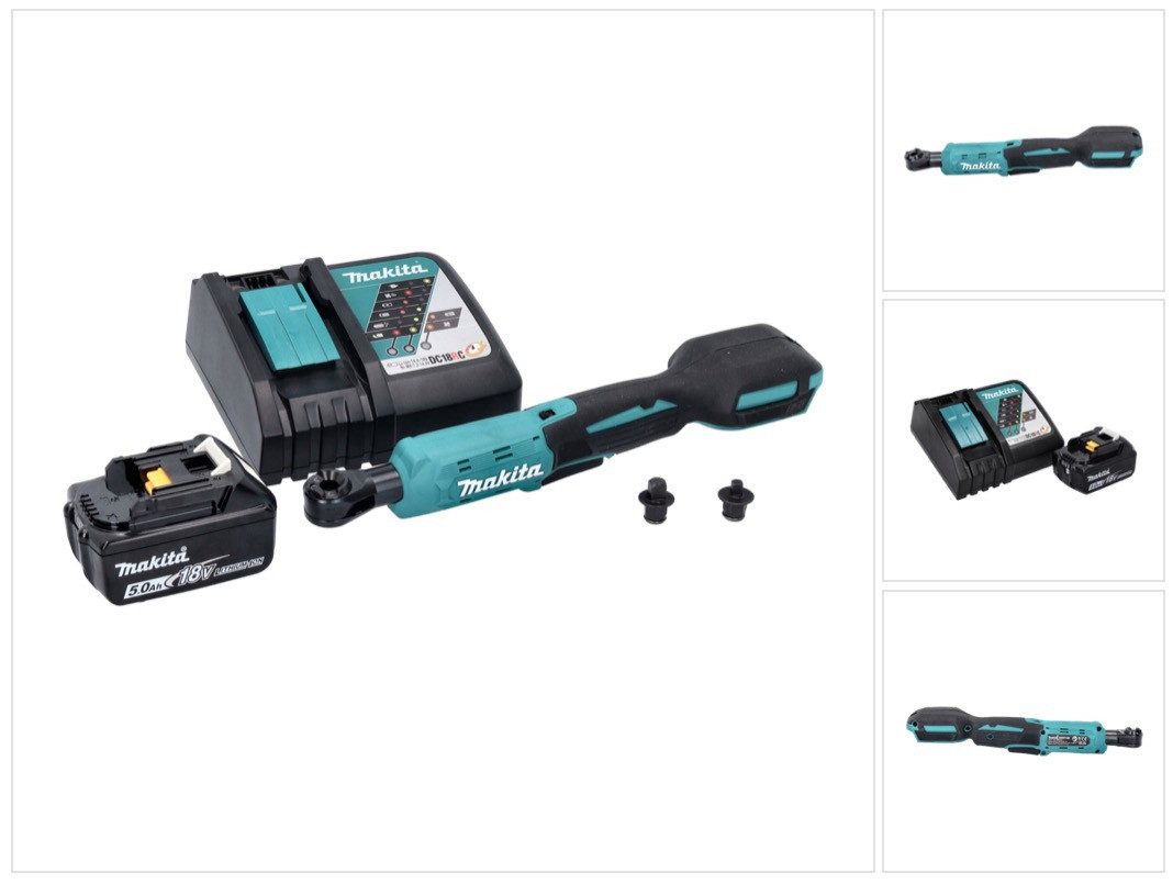 Makita Umschaltknarre DWR 180 RT1 Akku Ratschenschrauber 18 V 47,5 Nm 1/4" 3/8" + 1x Akku 5