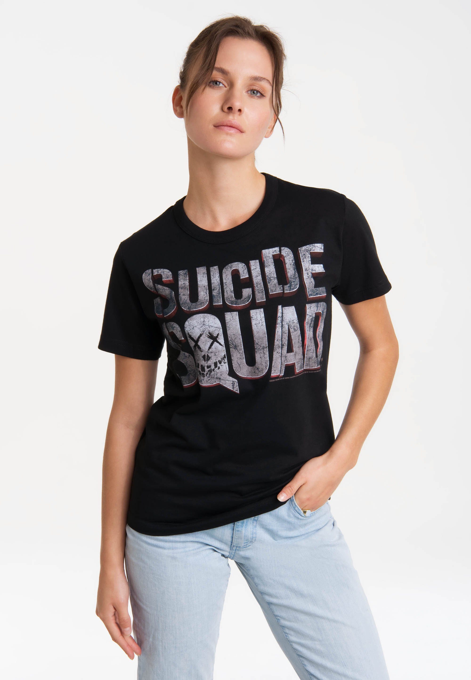 Print T-Shirt Squad mit lizenziertem Logo Suicide LOGOSHIRT