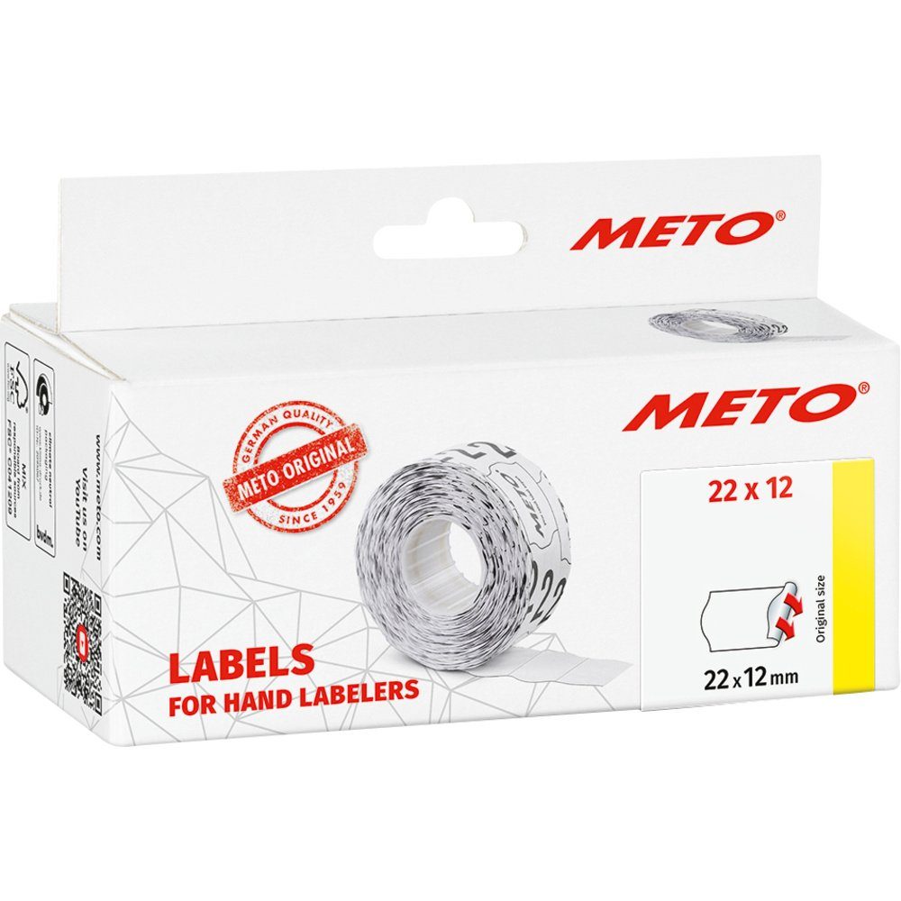 METO Etikett METO Preis-Etiketten 9506154 Wiederablösbar Etiketten-Breite: 22 mm Et