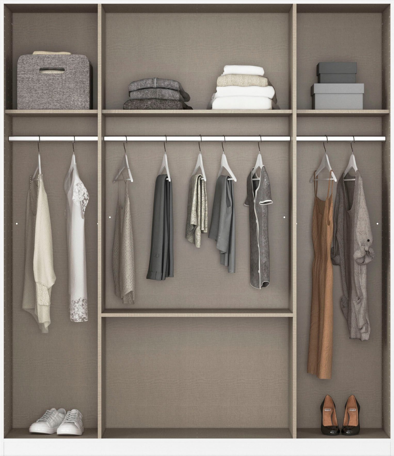 rauch Schlafzimmer-Set Komplettschlafzimmer Schlafzimmer BURANO mit Schrank in 3 Breiten, (Set, 4-tlg), Bett 180x200 cm und 2 Nachttischen MADE IN GERMANY