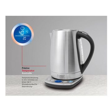 Caso Wasserkocher 1870 WK 2200, 1.7 l, 2200 W, Präzise Temperaturkontrolle, Warmhaltefunktion, Abschaltautomatik