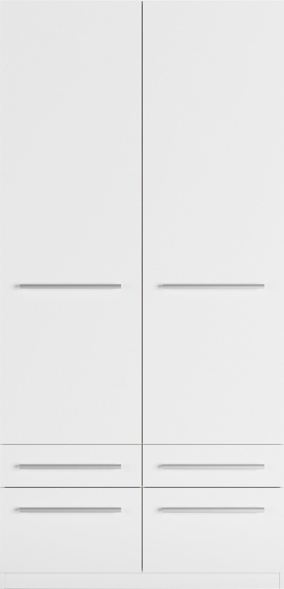 priess Kleiderschrank Schrank Garderobe Wäscheschrank Barcelona in 5 Breiten viel Stauraum, geräumige Schubkästen, mit Spiegel, MADE IN GERMANY