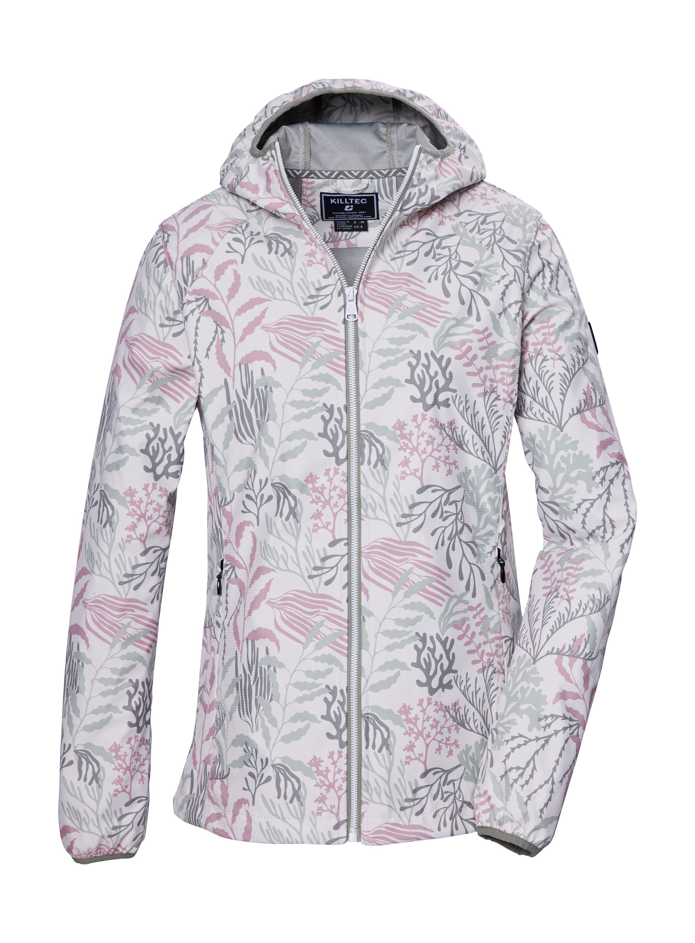 killtec dames Softshell jas/buitenjas met capuchon KOS 56 WMN SFTSHLL JCKT, lachs, 46, 42853-000