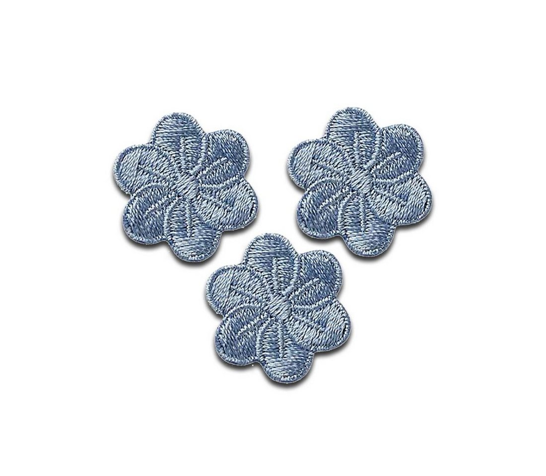Mono-Quick Aufnäher Bügelbild, Aufbügler, Applikationen, Patches, Flicken, zum aufbügeln, Polyester, Blumen 3 Stück Blüten Pflanze - Größe: 2,2 x 2,2 cm