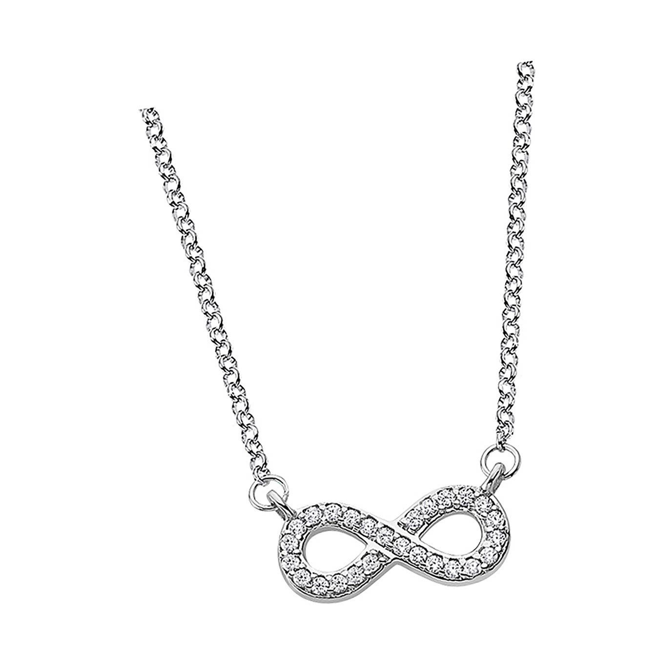 LOTUS SILVER Silberkette Lotus Silver Unendlich Halskette (Halskette), Halskette Unendlich ca. 42cm, 925 Sterling Silber, Farbe: silber
