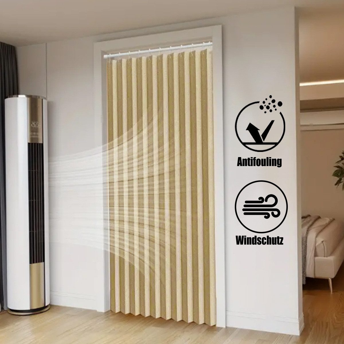 Minicloss Türvorhang Isolierte Türvorhänge, Plissee-Falttürvorhänge, Sichts günstig online kaufen