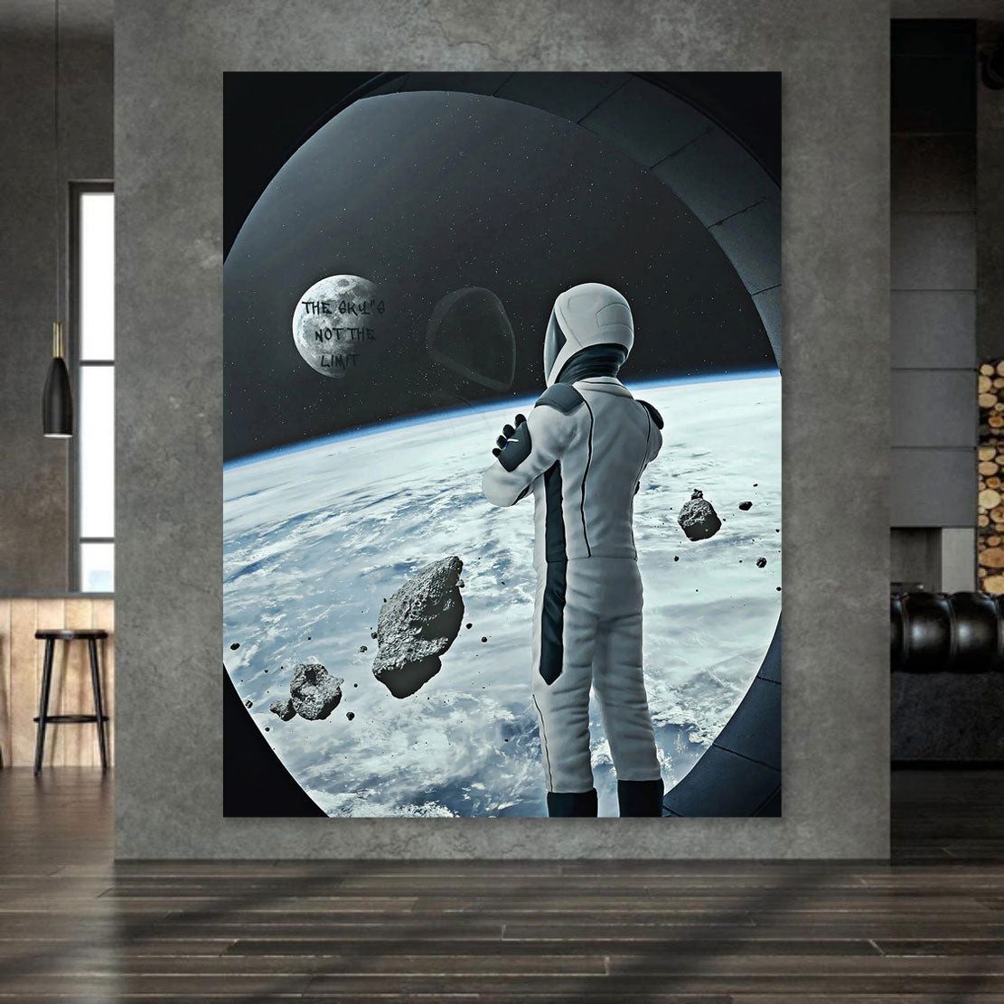 Artedinoi Leinwandbild Astronaut Raumschiff Sky Not Limit Leinwandbild Wandbild XL, Astronaut im Raumschiff