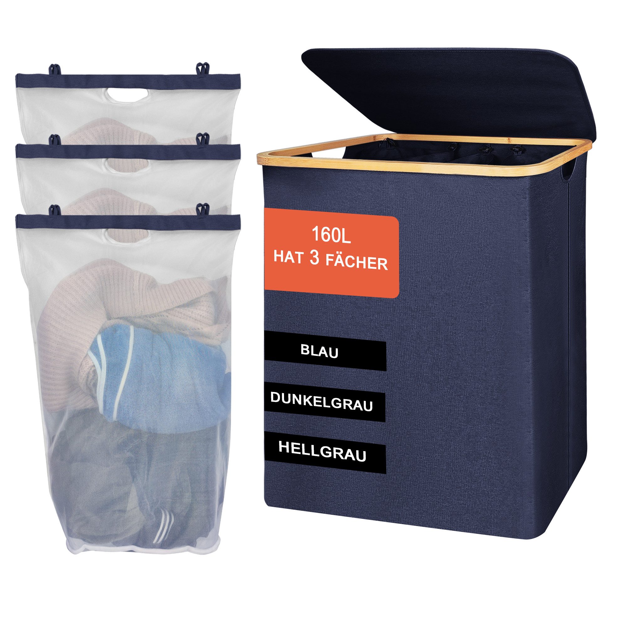 AdelDream Wäschekorb 140L 160L Wäschekorb mit günstig online kaufen