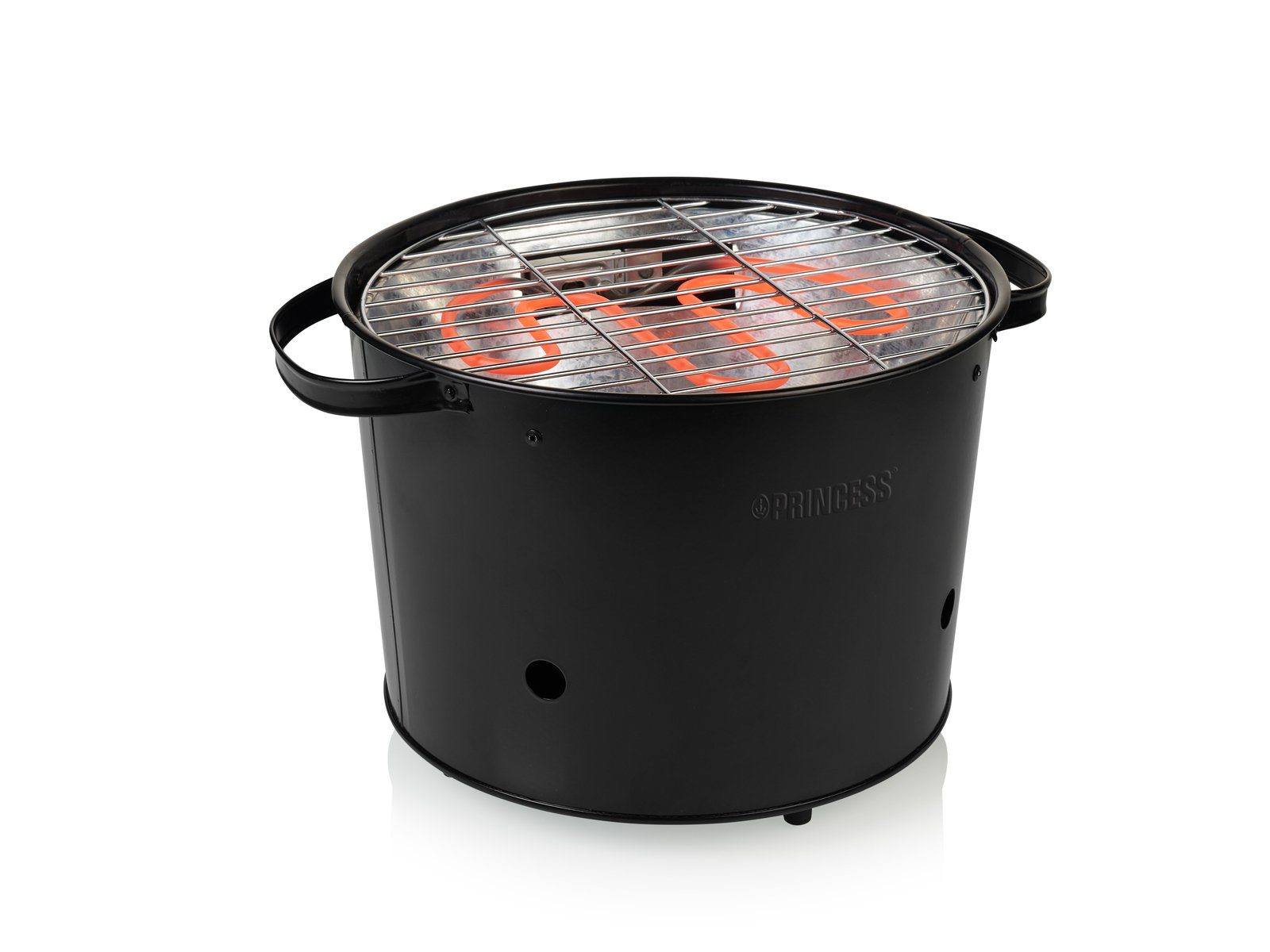 PRINCESS Tischgrill, 1400 W, Hybrid Holzgriller & Elektrogrill Barbecue Camper Grill-Geräte & Zange