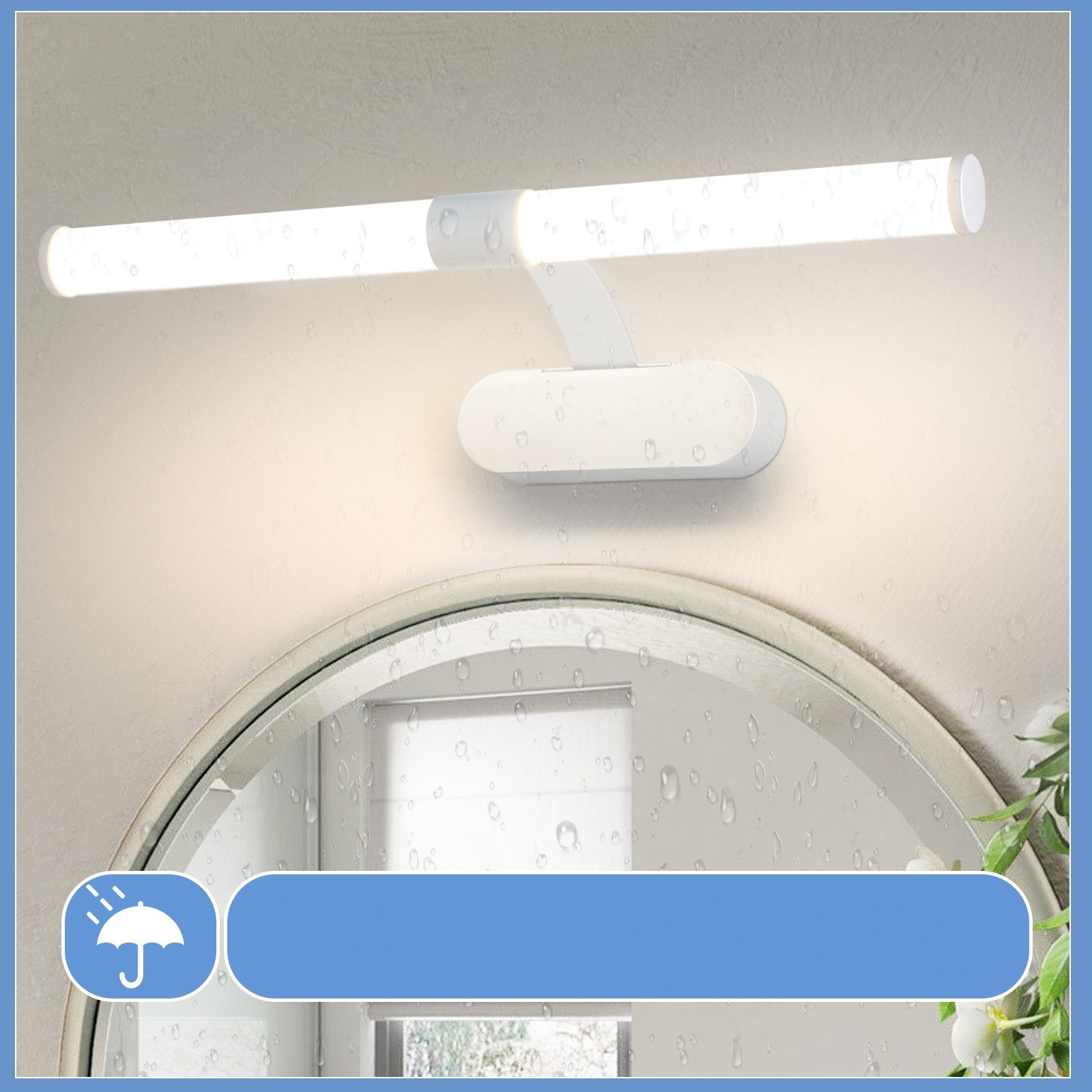 ZMH LED Spiegelleuchte 40CM - Spiegellampe 6W Schlafzimmer, LED fest integriert, Neutralweiß – Bild 5 von 5