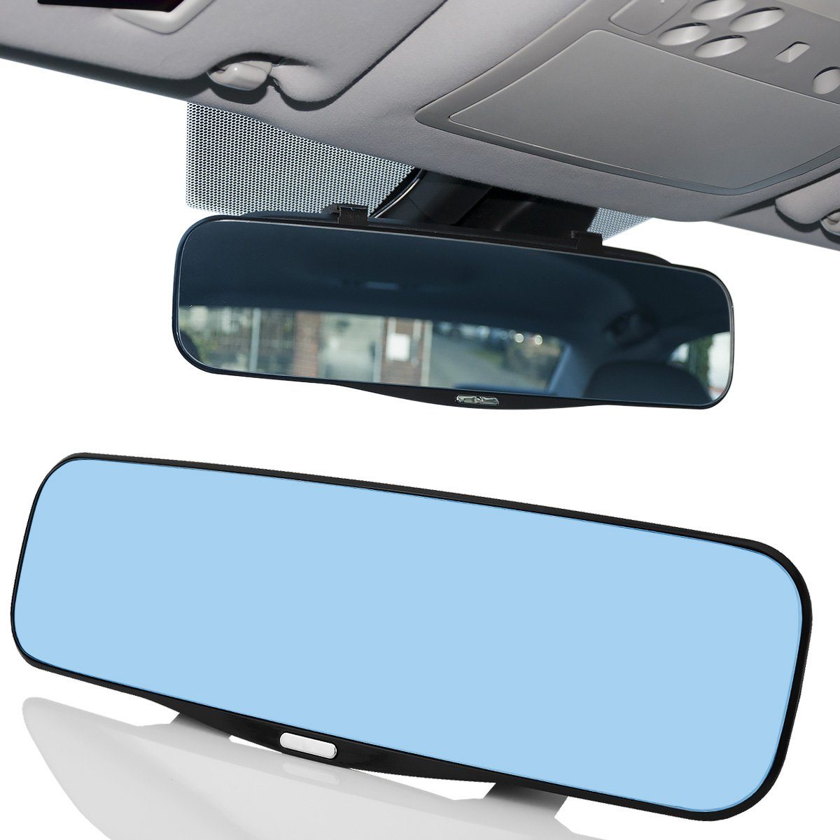 MidGard Autospiegel Panorama Rückspiegel blendfrei, Blendschutz KFZ- Innenspiegel, gebogen