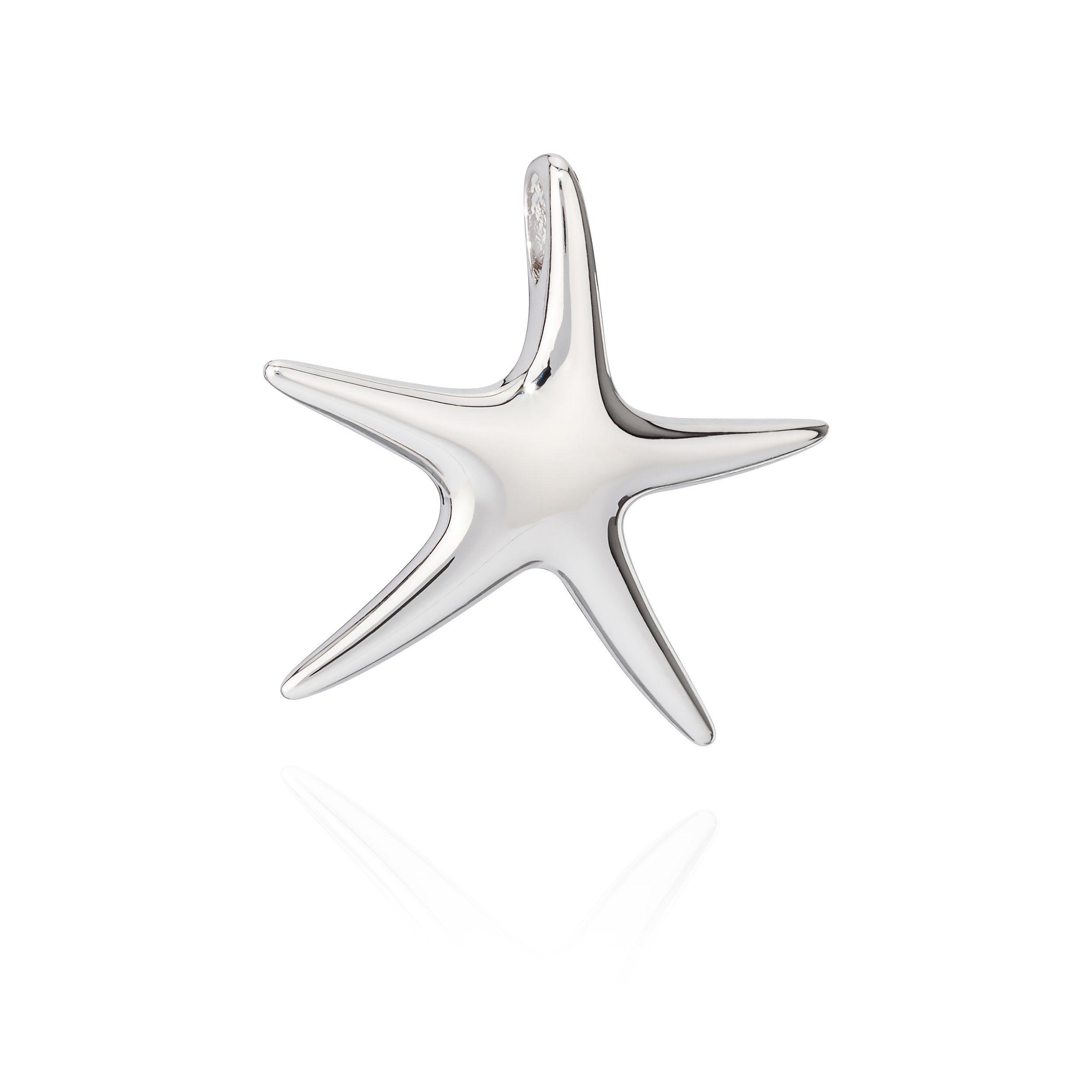 Kettenanhänger Kettenanhänger Seestern 925 Silber 24mm glanz anla