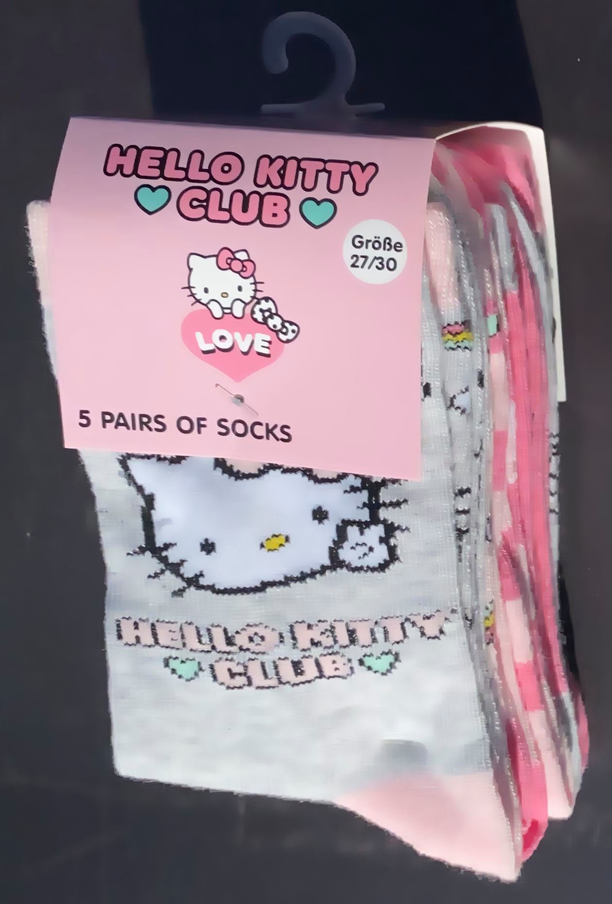 Hello Kitty Feinsocken HELLO KITTY Mädchen Socken Feinstrümpfe Rose Gr. 27  28 29 30 31 32 33 34 35 36 37 38 Kindersocken