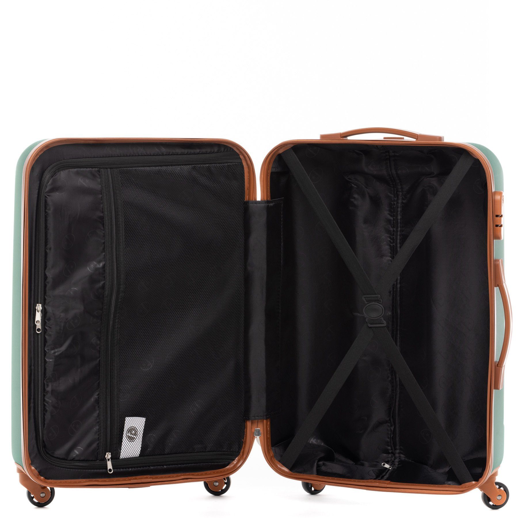 4 Reisekoffer Set, teilig 3 FERGÉ Trolley Hartschale Rollkoffer Milano, Rollen, Premium schwarz Kofferset Koffer 3er