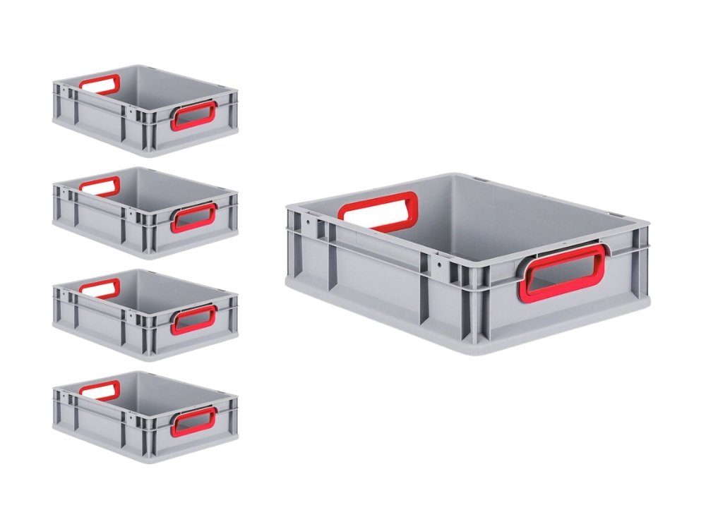 PROREGAL® Stapelbox SparSet Eurobox NextGen Color, Verschiedene Größen, Farben/geschlossen (5 St)